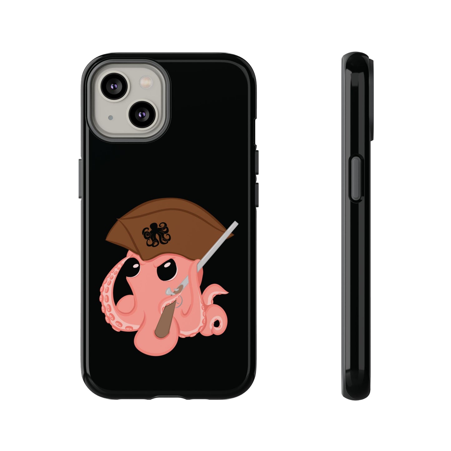 Phone case featuring a cartoon pirate themed original mascot design by the Octopus Revolution.