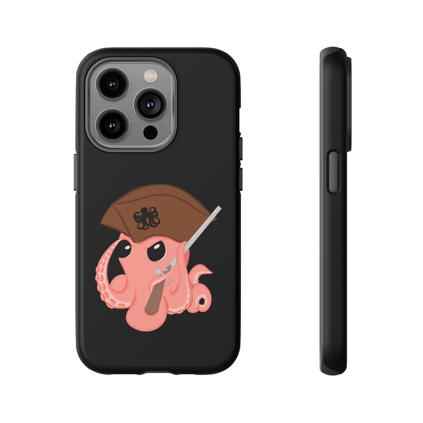 Phone case featuring a cartoon pirate themed original mascot design by the Octopus Revolution.