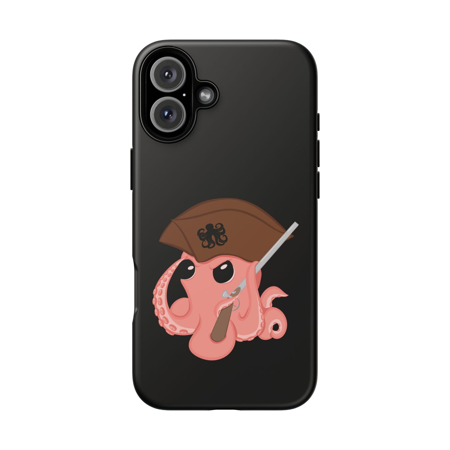 Phone case featuring a cartoon pirate themed original mascot design by the Octopus Revolution.