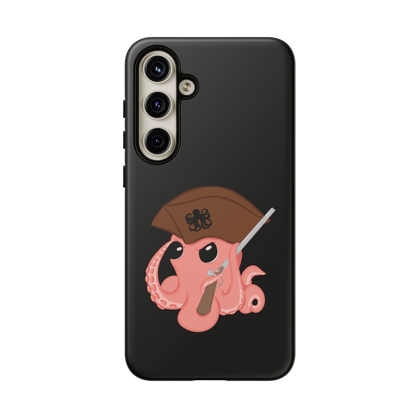 Phone case featuring a cartoon pirate themed original mascot design by the Octopus Revolution.