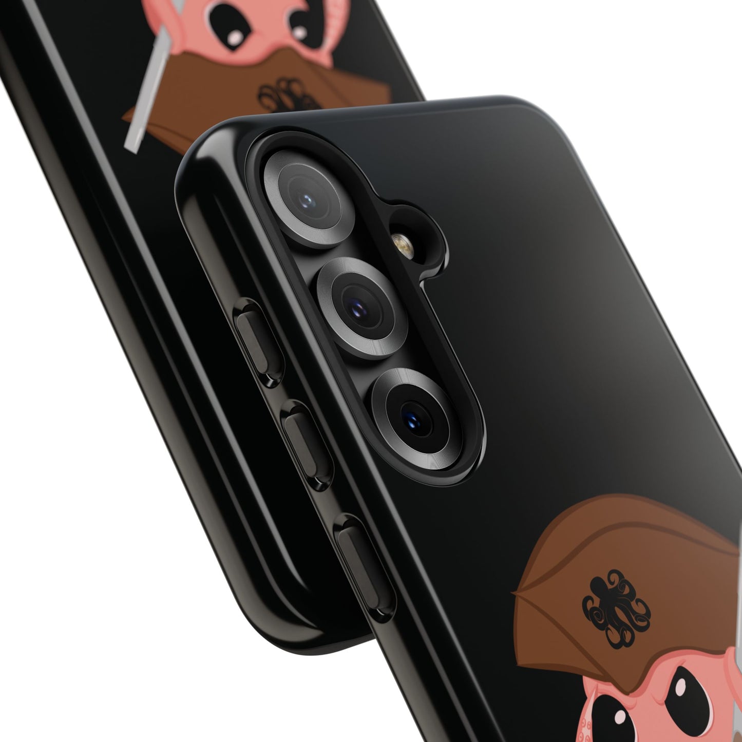 Phone case featuring a cartoon pirate themed original mascot design by the Octopus Revolution.