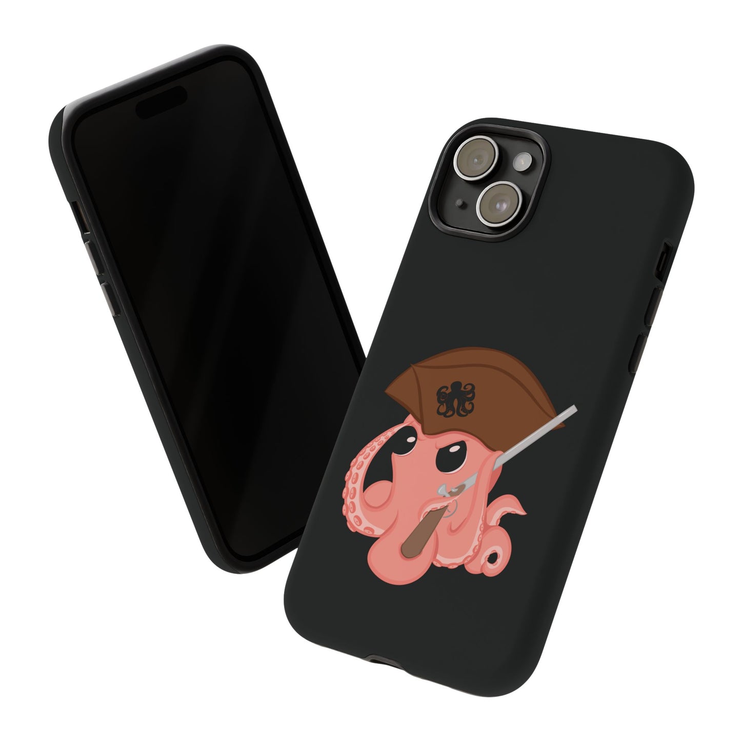 Phone case featuring a cartoon pirate themed original mascot design by the Octopus Revolution.