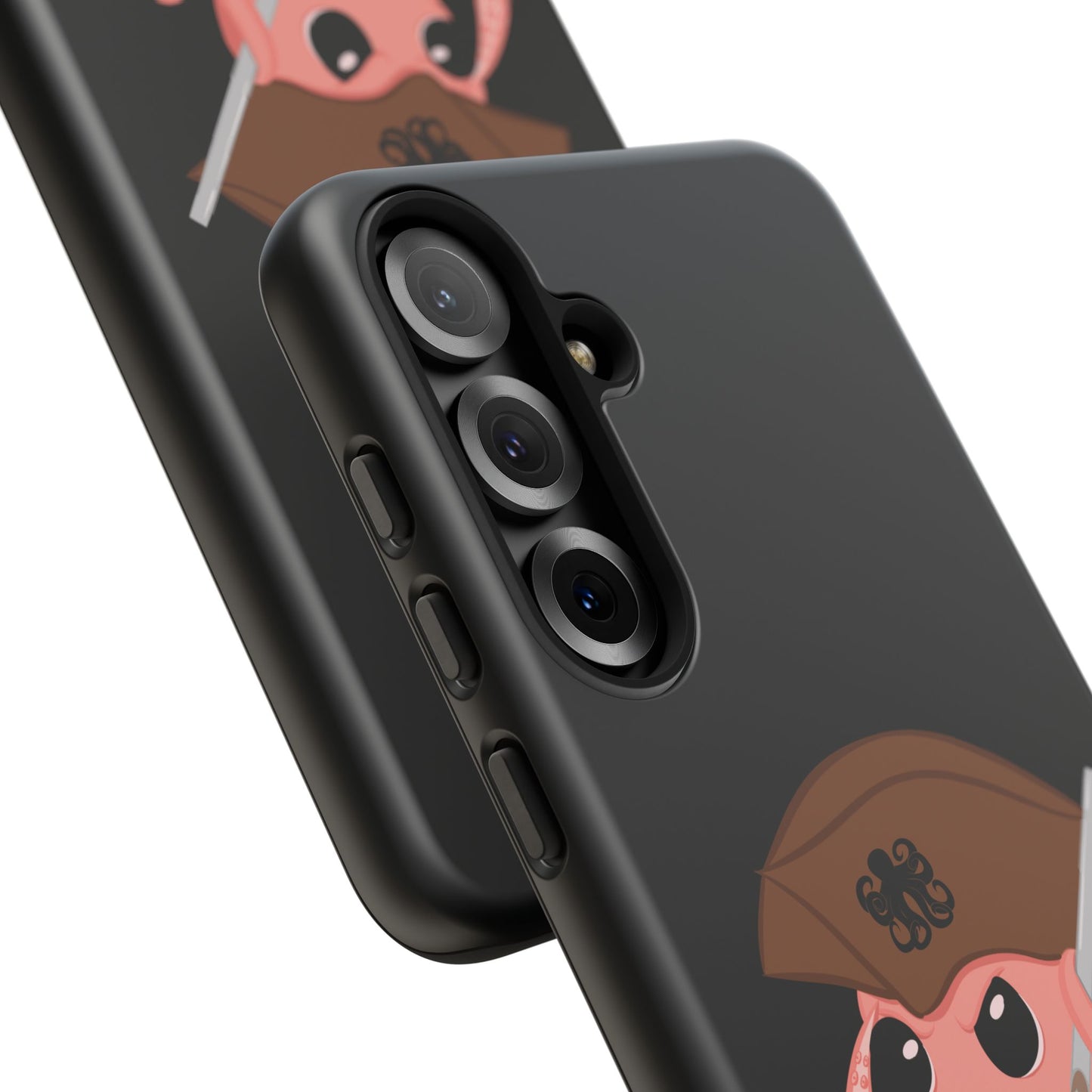 Phone case featuring a cartoon pirate themed original mascot design by the Octopus Revolution.