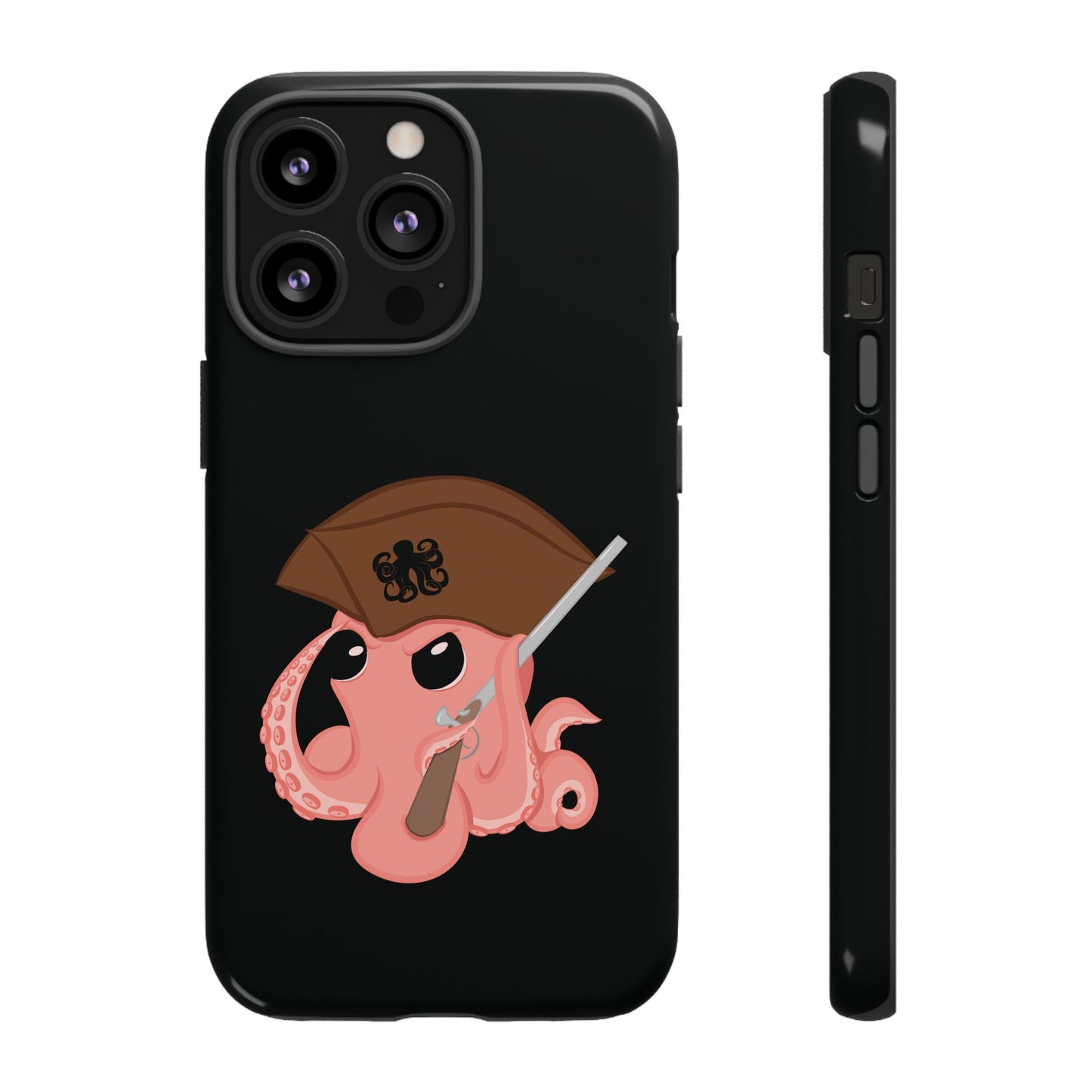 Phone case featuring a cartoon pirate themed original mascot design by the Octopus Revolution.