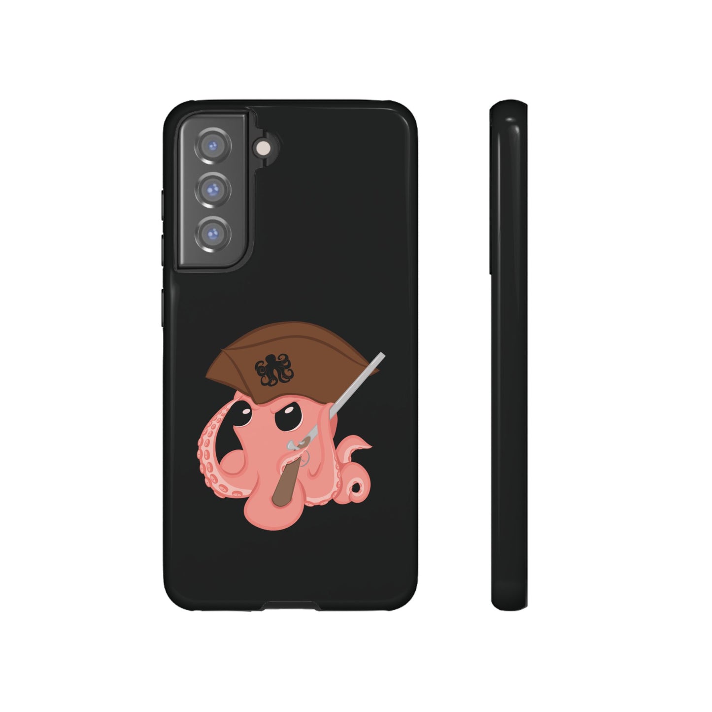 Phone case featuring a cartoon pirate themed original mascot design by the Octopus Revolution.