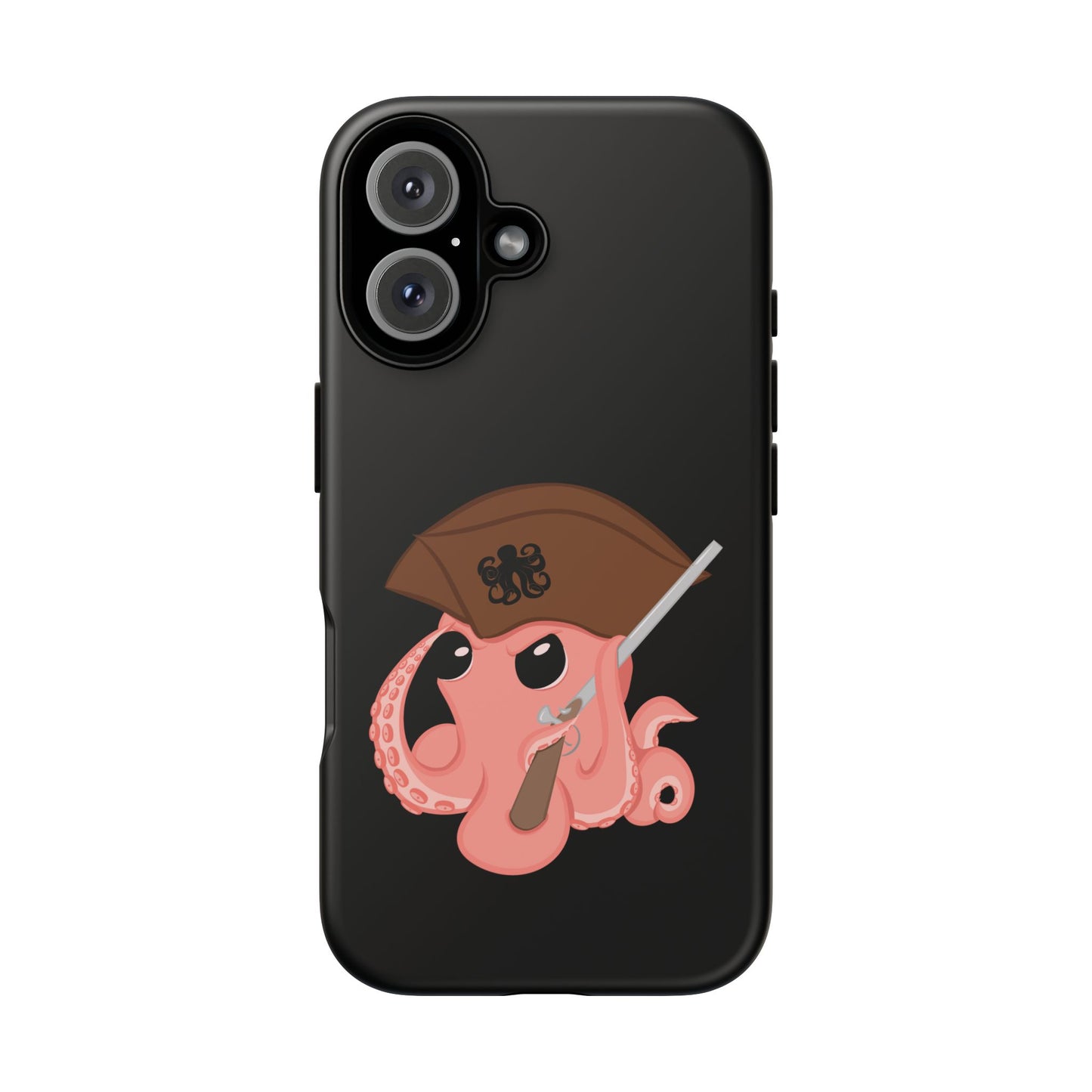 Phone case featuring a cartoon pirate themed original mascot design by the Octopus Revolution.