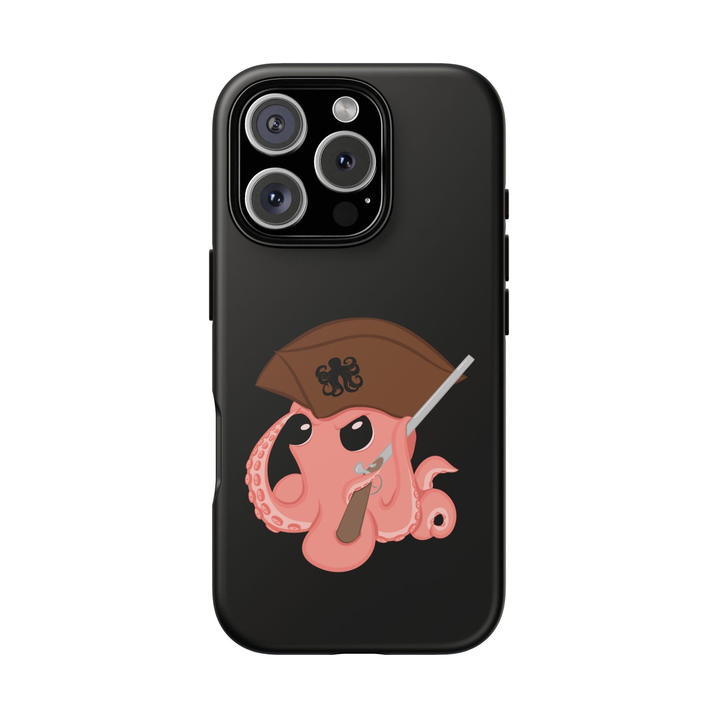Phone case featuring a cartoon pirate themed original mascot design by the Octopus Revolution.