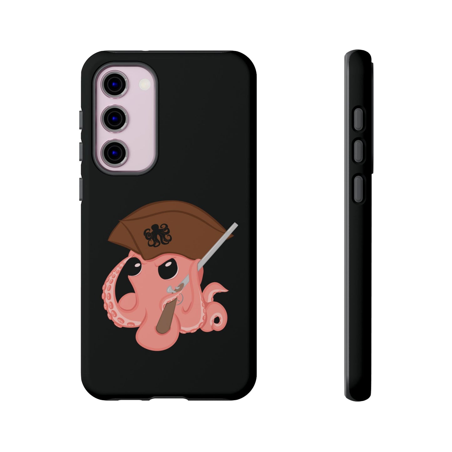 Phone case featuring a cartoon pirate themed original mascot design by the Octopus Revolution.