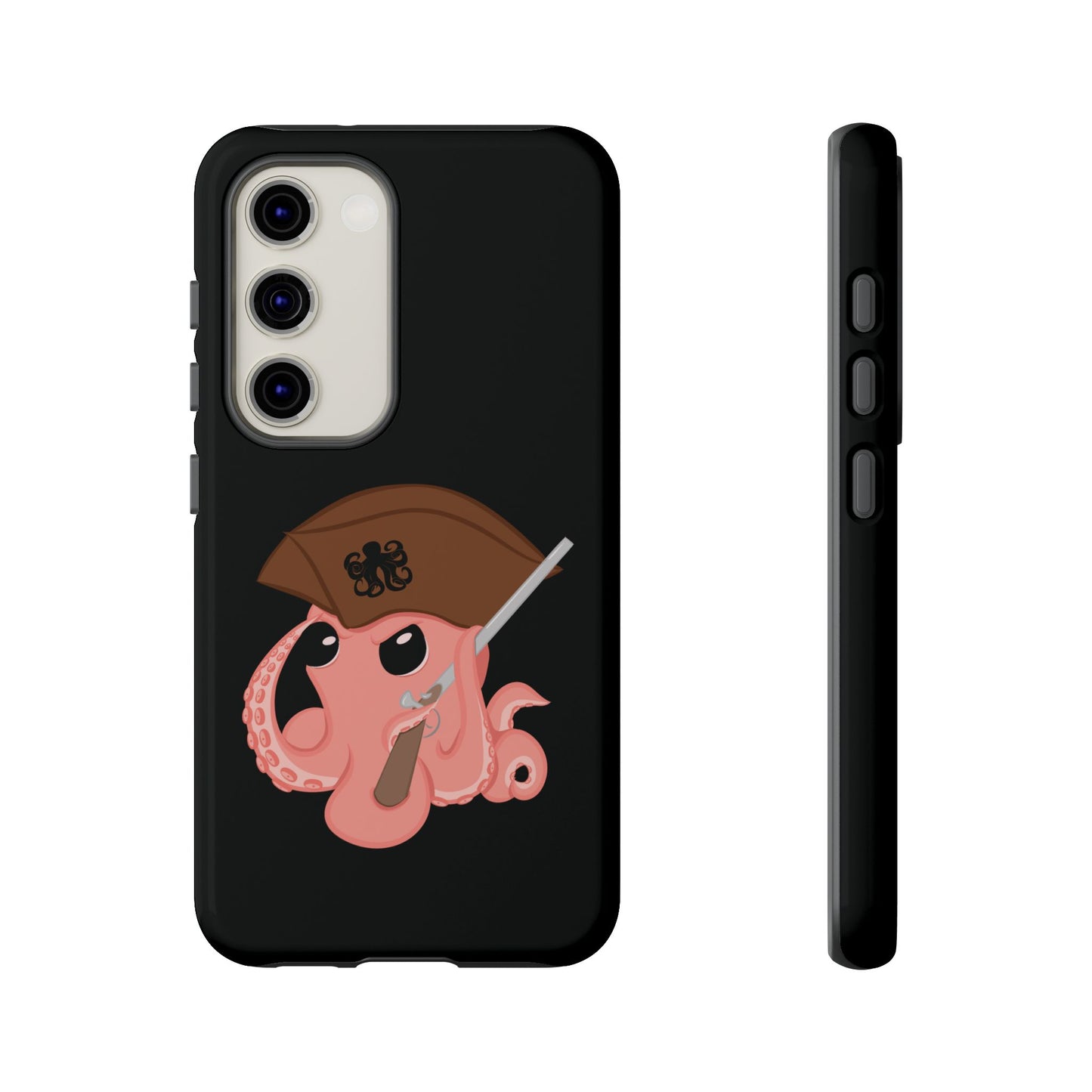 Phone case featuring a cartoon pirate themed original mascot design by the Octopus Revolution.
