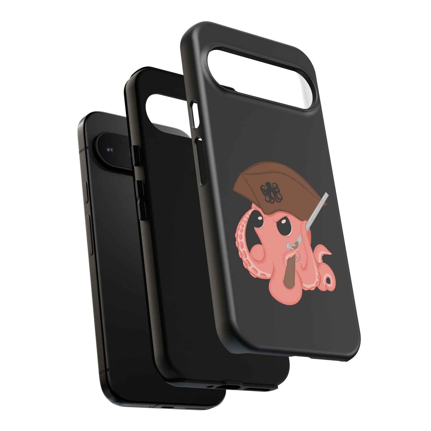 Phone case featuring a cartoon pirate themed original mascot design by the Octopus Revolution.