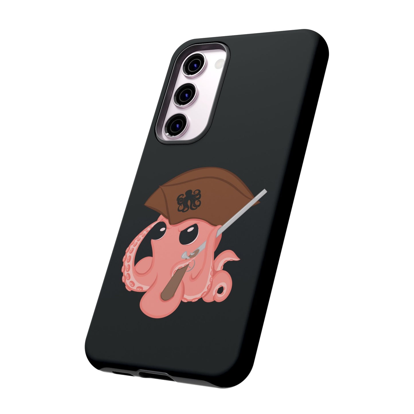 Phone case featuring a cartoon pirate themed original mascot design by the Octopus Revolution.