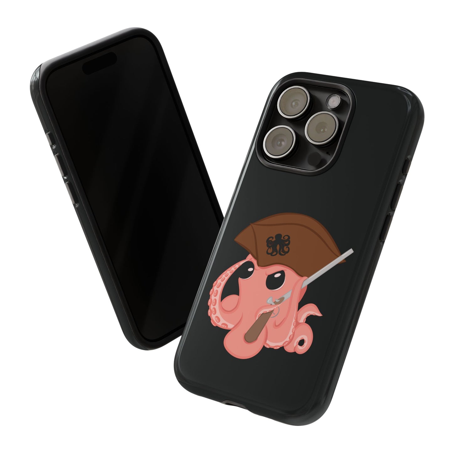 Phone case featuring a cartoon pirate themed original mascot design by the Octopus Revolution.