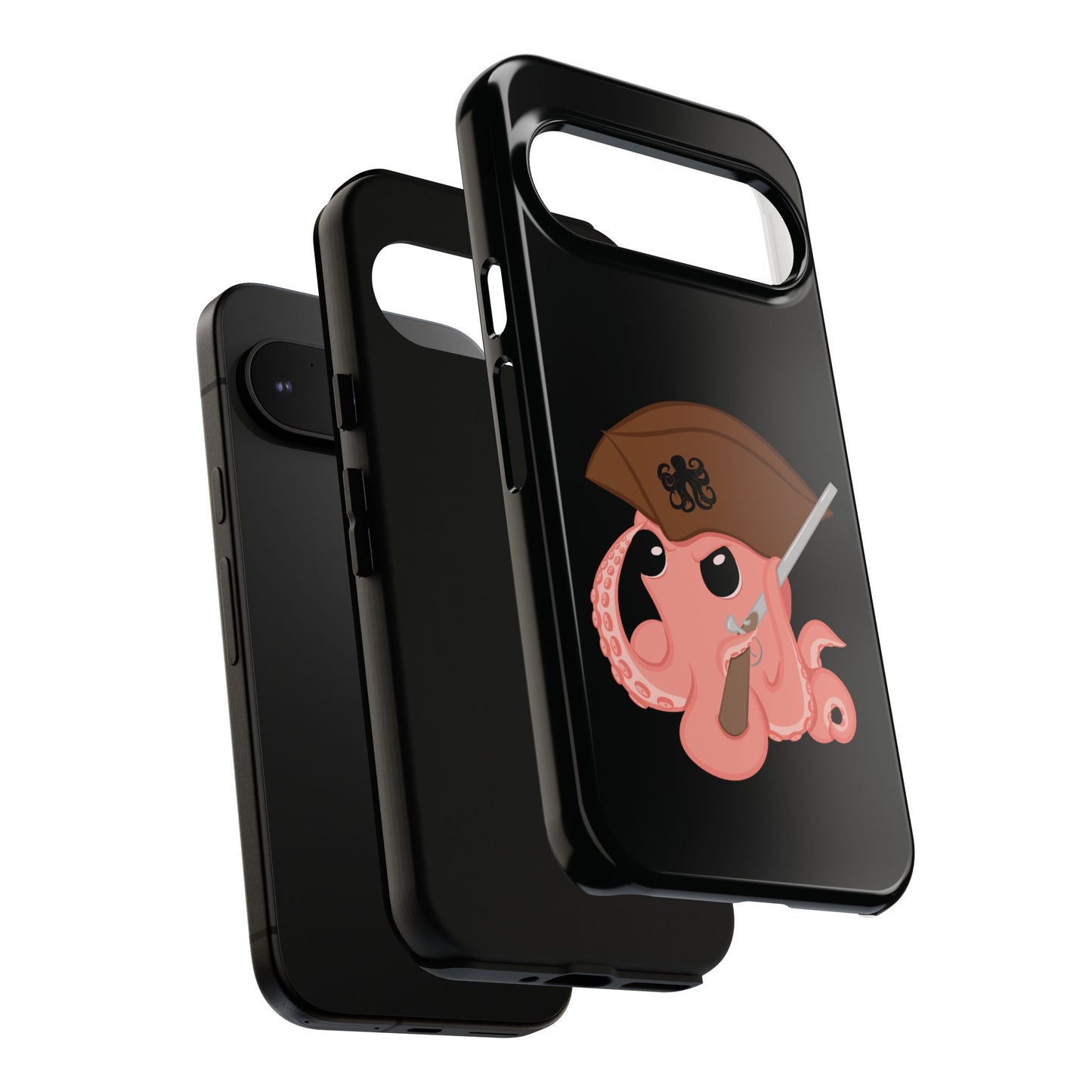 Phone case featuring a cartoon pirate themed original mascot design by the Octopus Revolution.