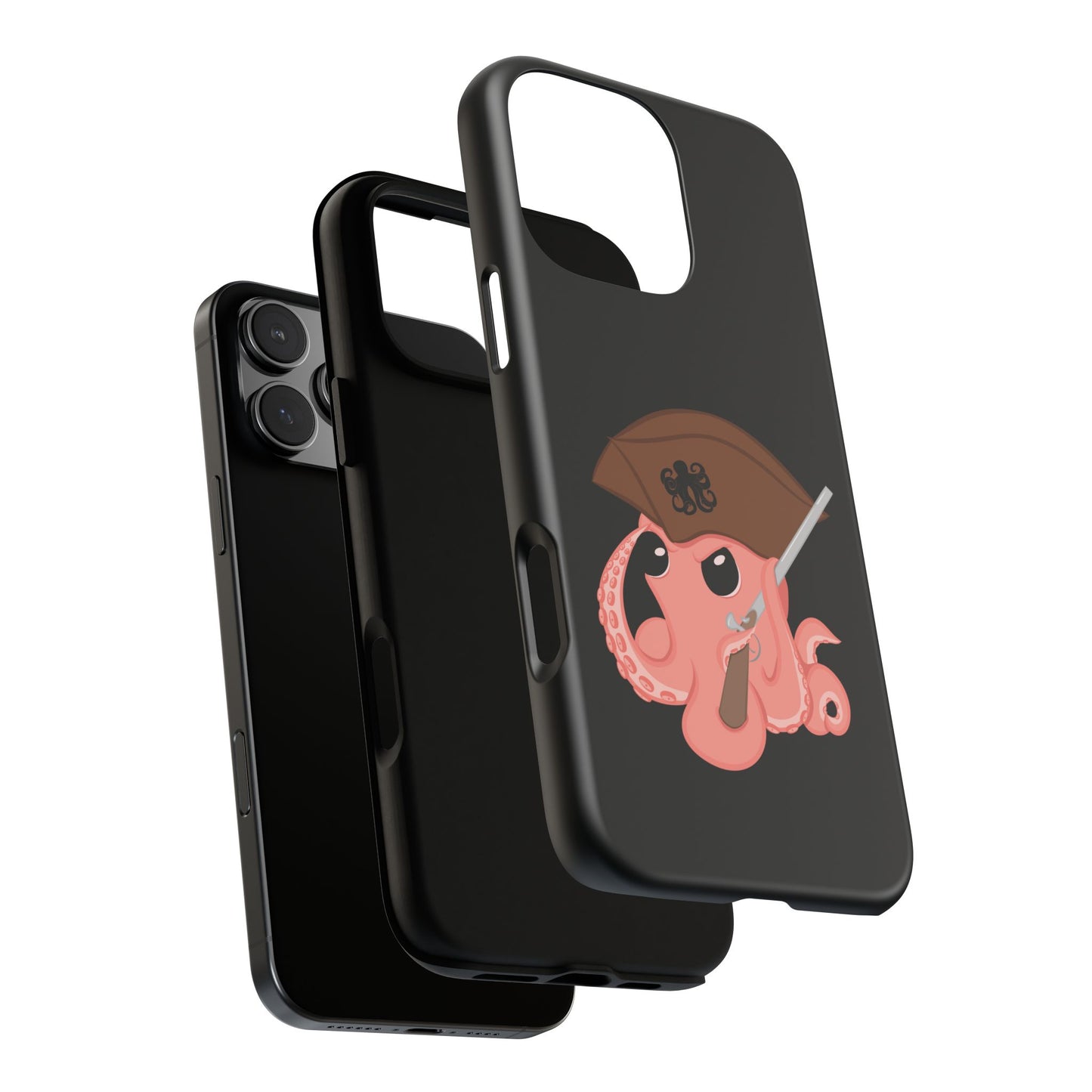 Phone case featuring a cartoon pirate themed original mascot design by the Octopus Revolution.
