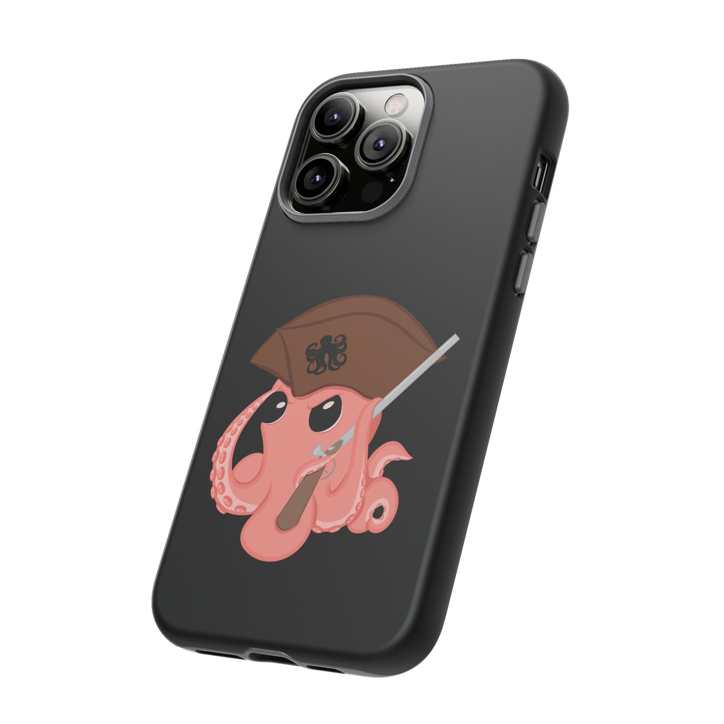 Phone case featuring a cartoon pirate themed original mascot design by the Octopus Revolution.