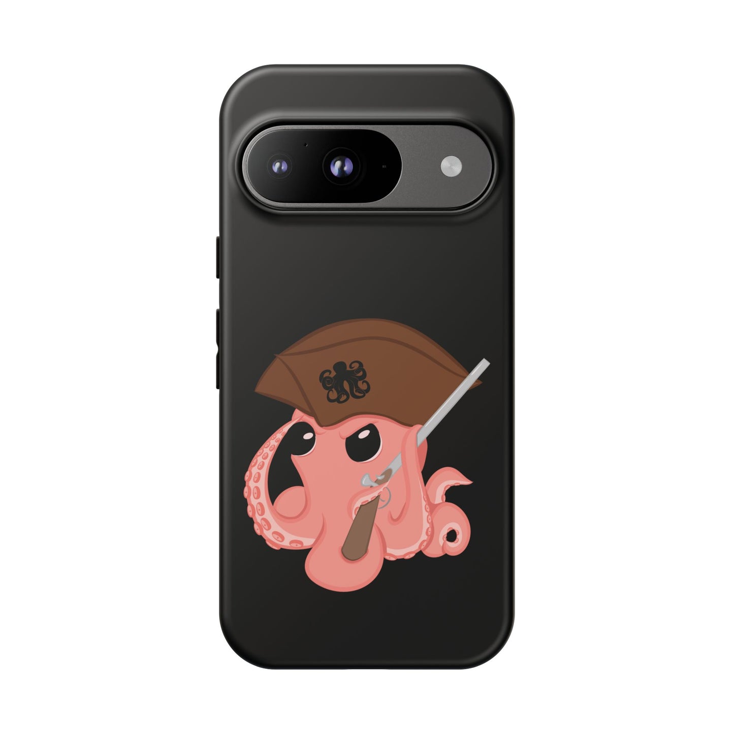 Phone case featuring a cartoon pirate themed original mascot design by the Octopus Revolution.