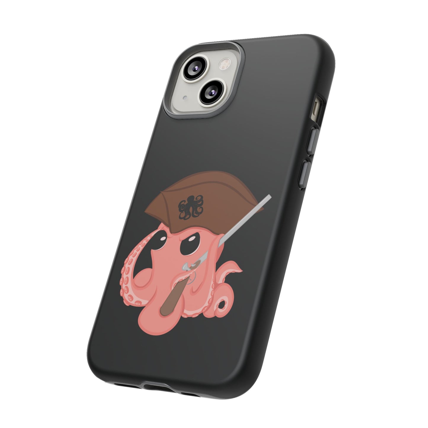 Phone case featuring a cartoon pirate themed original mascot design by the Octopus Revolution.