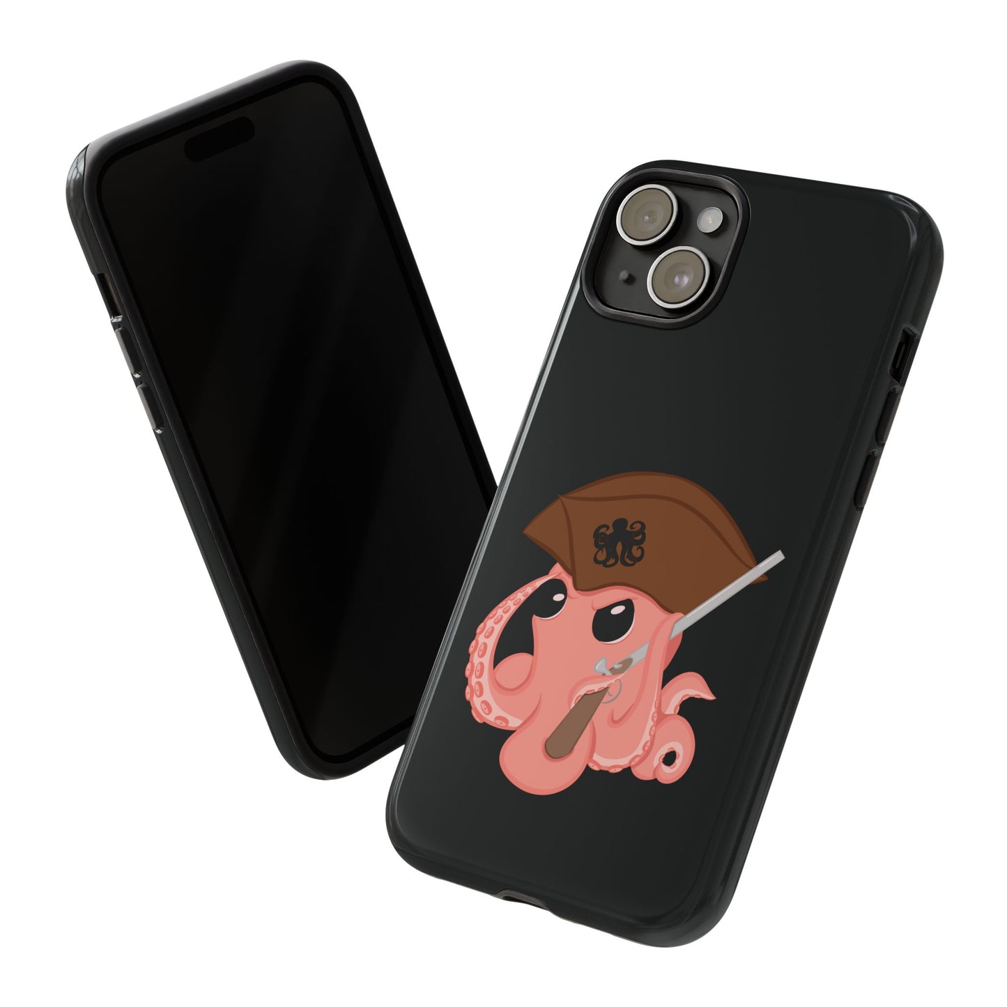 Phone case featuring a cartoon pirate themed original mascot design by the Octopus Revolution.