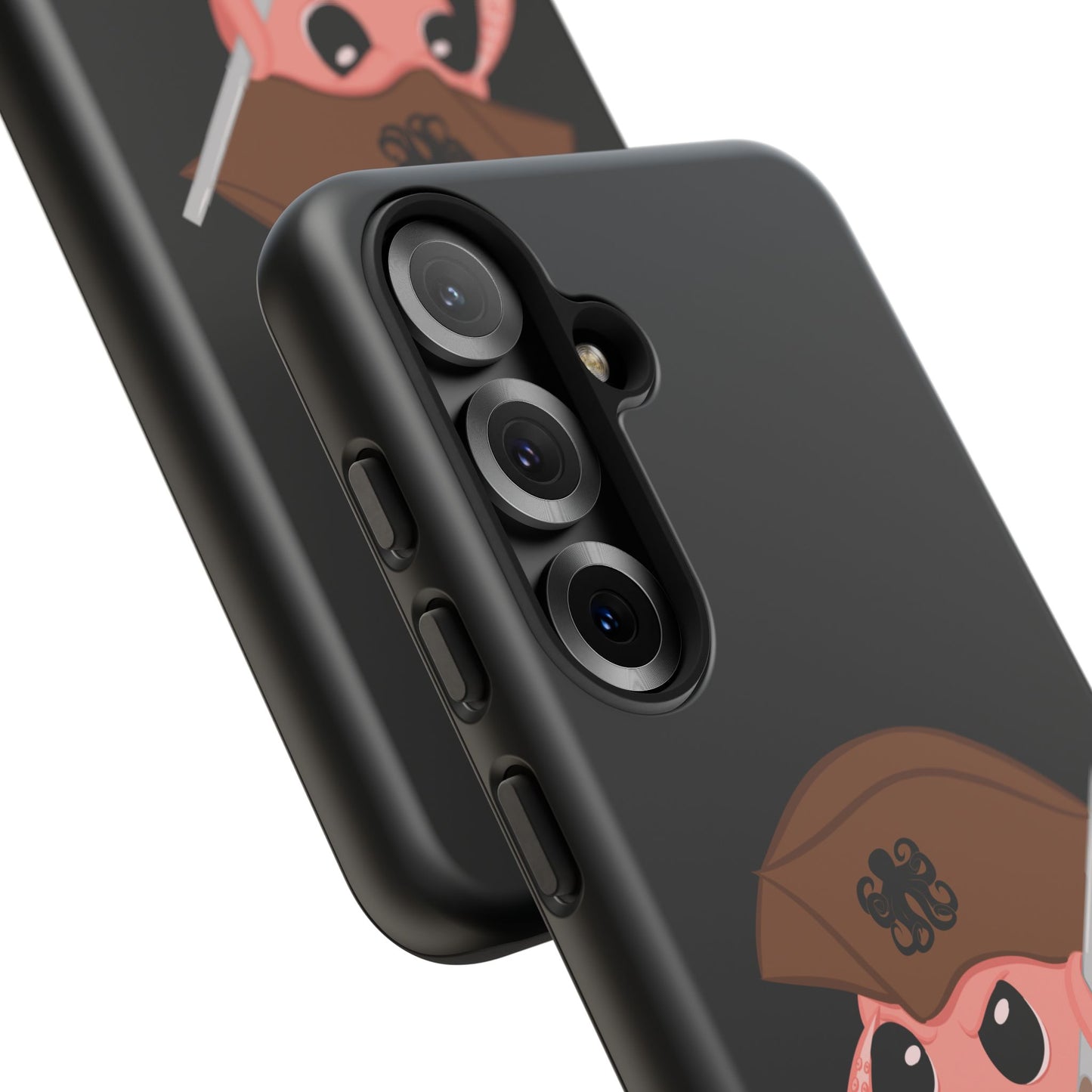 Phone case featuring a cartoon pirate themed original mascot design by the Octopus Revolution.