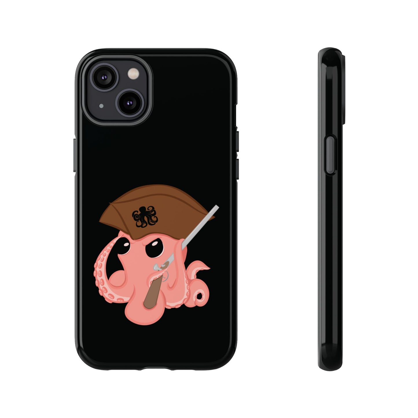 Phone case featuring a cartoon pirate themed original mascot design by the Octopus Revolution.