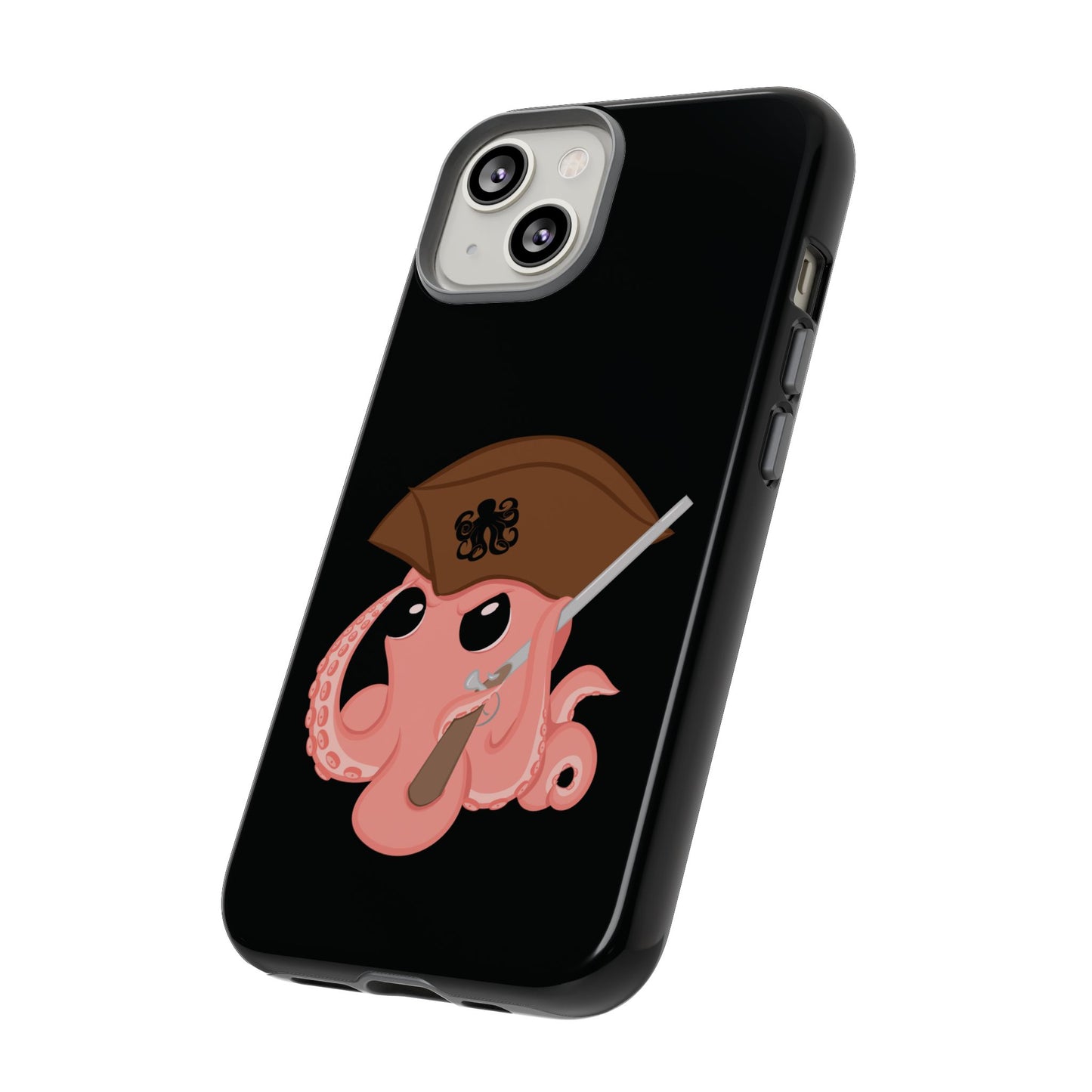 Phone case featuring a cartoon pirate themed original mascot design by the Octopus Revolution.