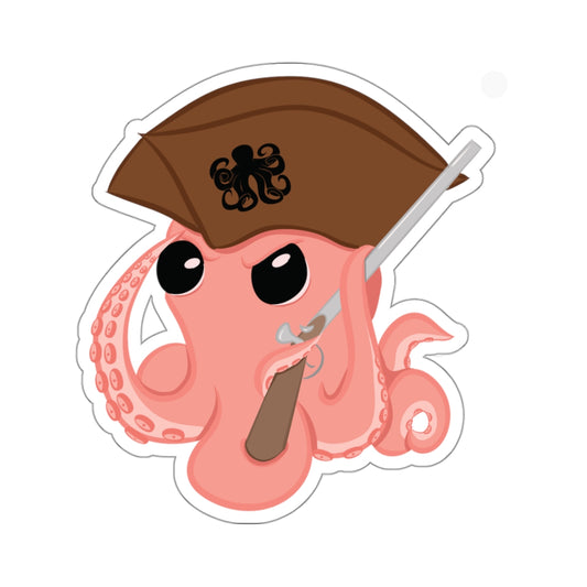 The Octopus Revolution original mascot sticker. Featuring a cartoon pirate themed design.
