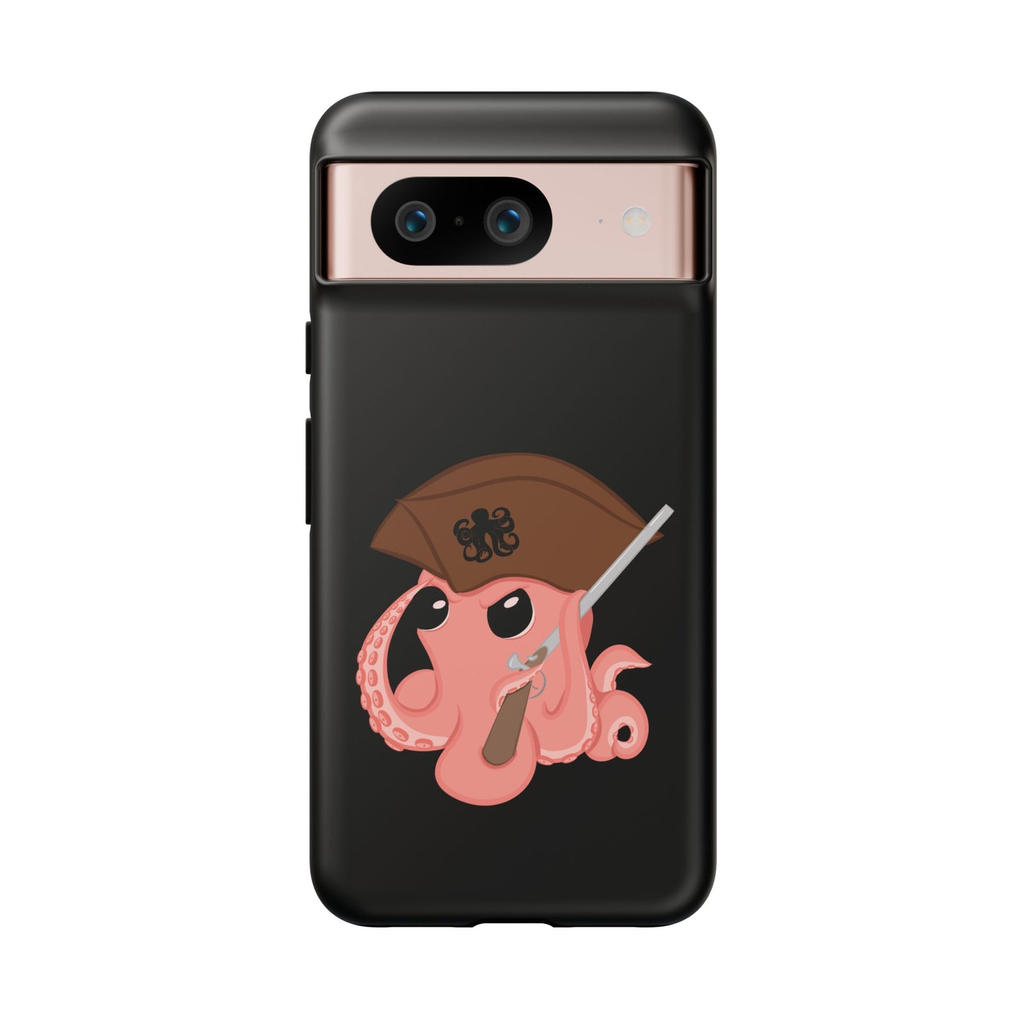 Phone case featuring a cartoon pirate themed original mascot design by the Octopus Revolution.
