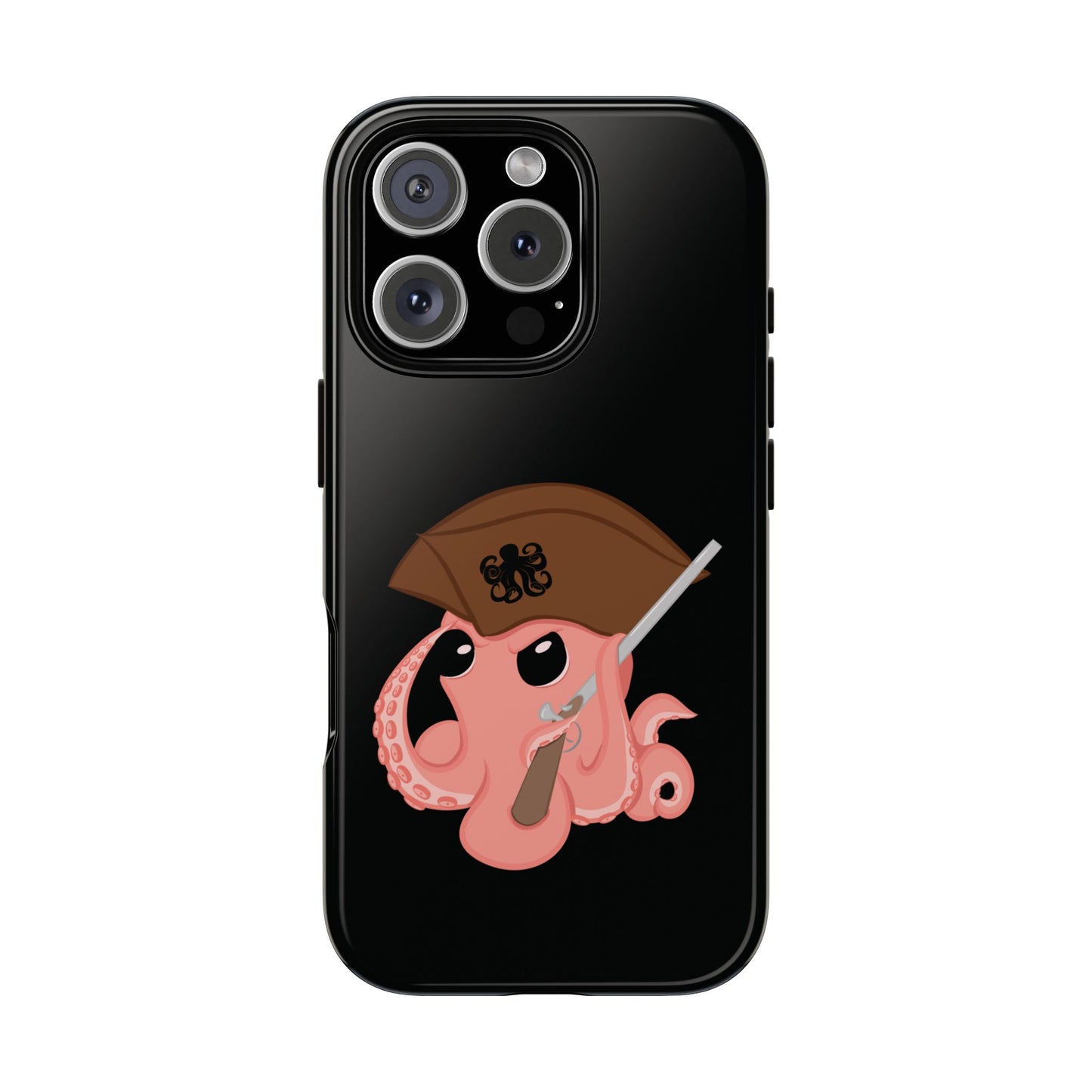 Phone case featuring a cartoon pirate themed original mascot design by the Octopus Revolution.