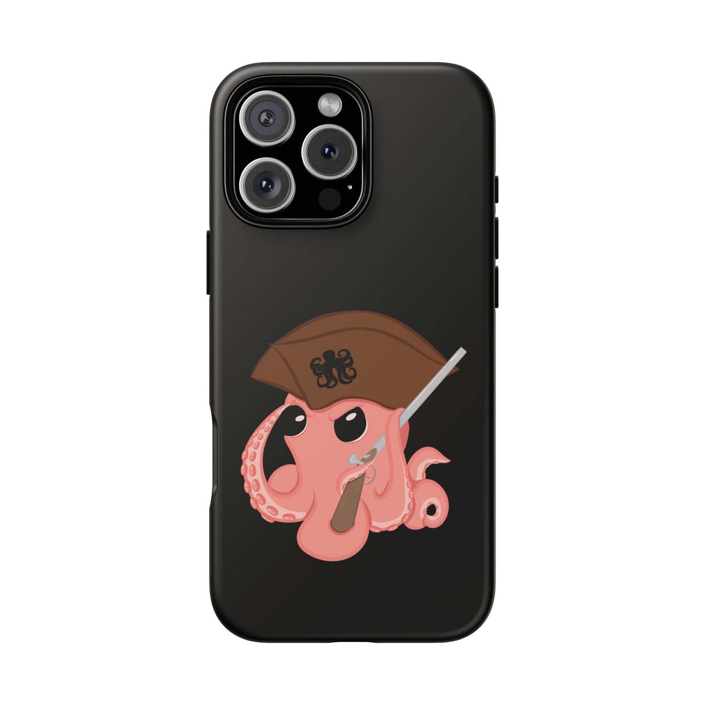 Phone case featuring a cartoon pirate themed original mascot design by the Octopus Revolution.