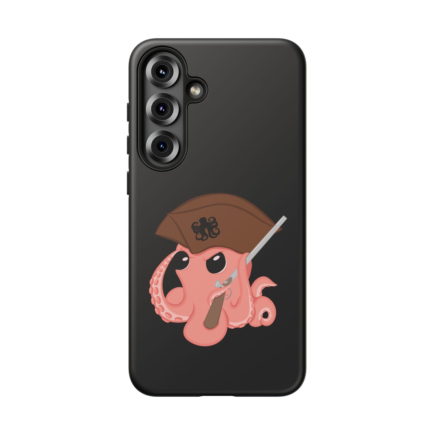 Phone case featuring a cartoon pirate themed original mascot design by the Octopus Revolution.