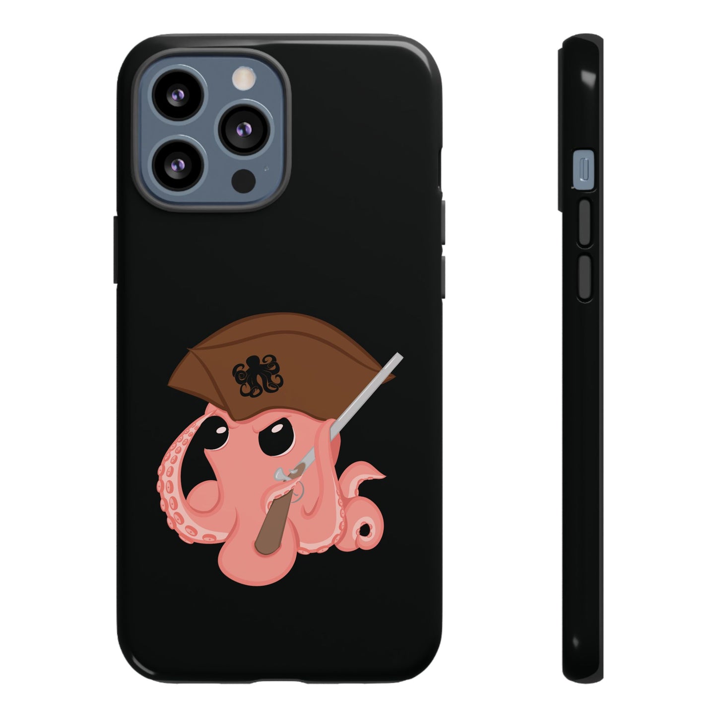 Phone case featuring a cartoon pirate themed original mascot design by the Octopus Revolution.