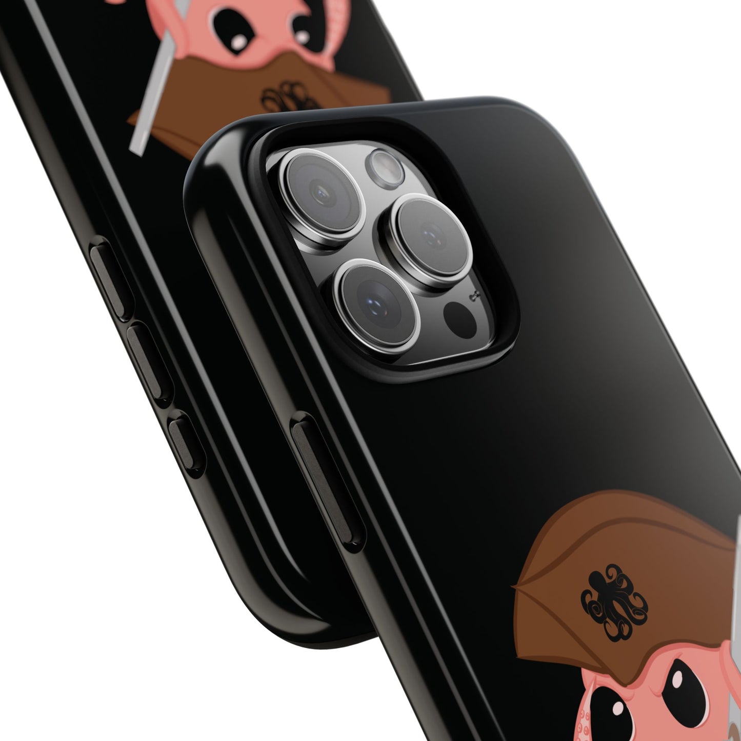 Phone case featuring a cartoon pirate themed original mascot design by the Octopus Revolution.