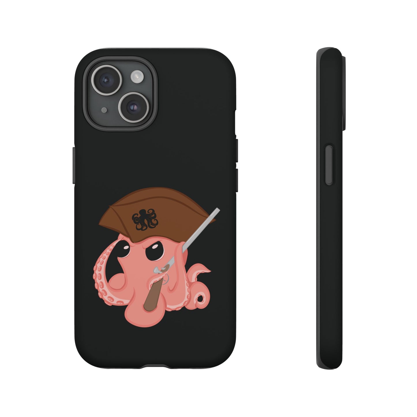 Phone case featuring a cartoon pirate themed original mascot design by the Octopus Revolution.