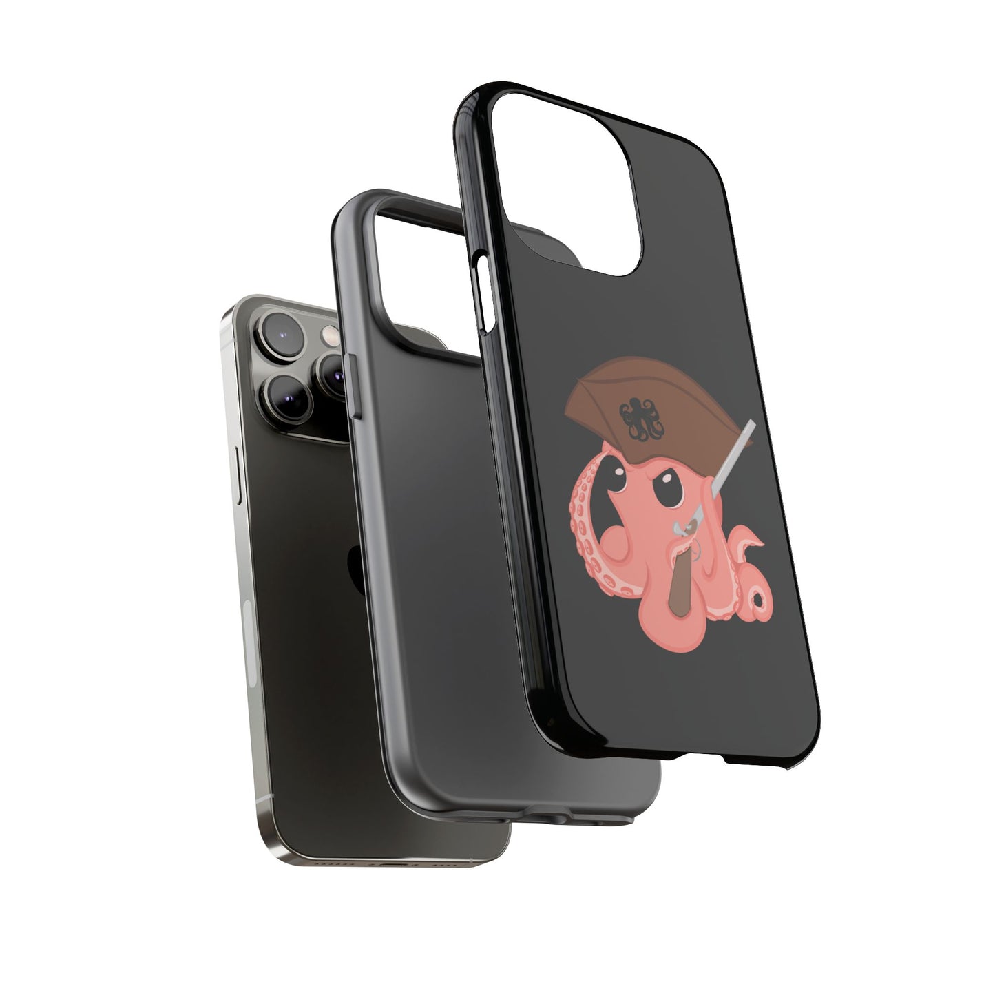 Phone case featuring a cartoon pirate themed original mascot design by the Octopus Revolution.