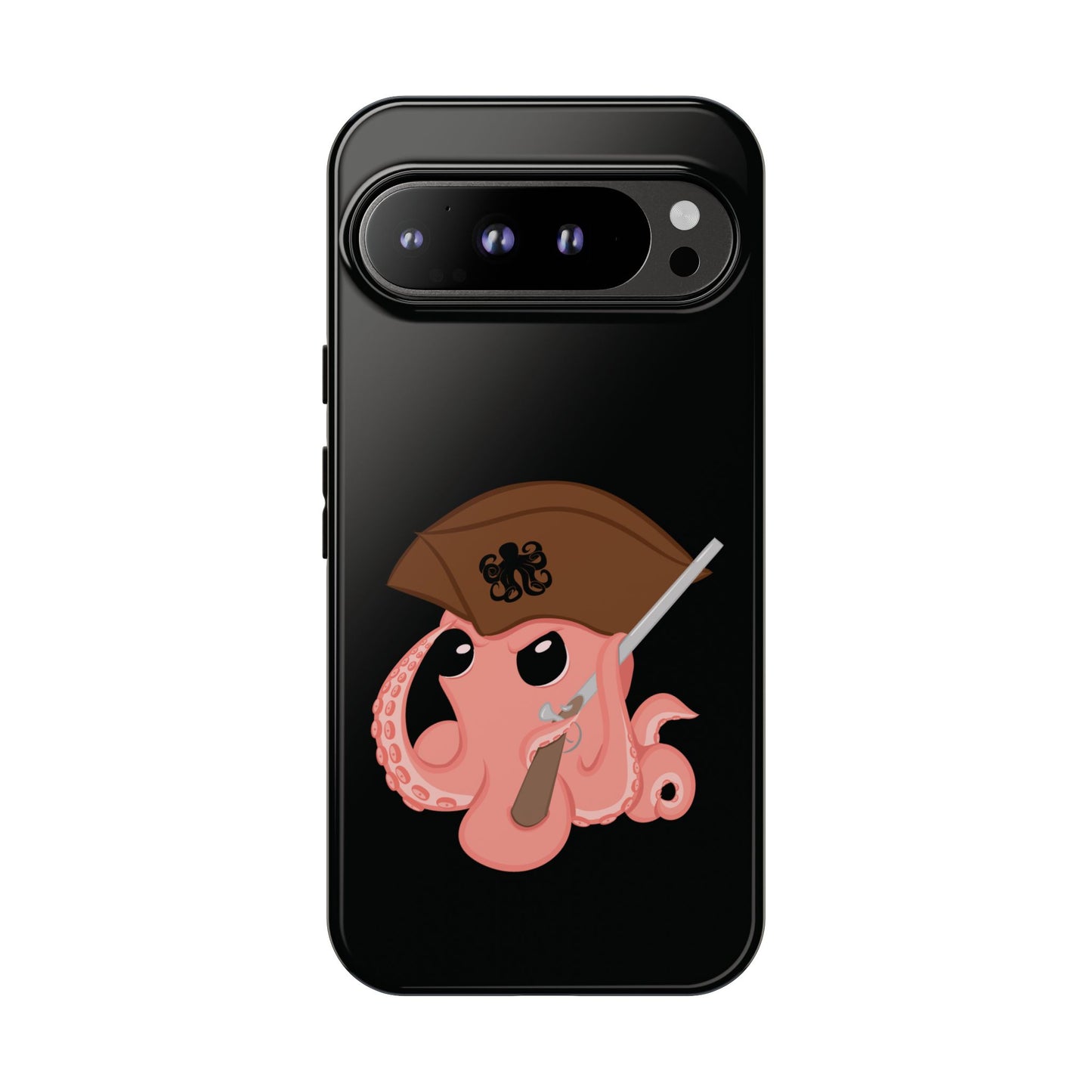 Phone case featuring a cartoon pirate themed original mascot design by the Octopus Revolution.