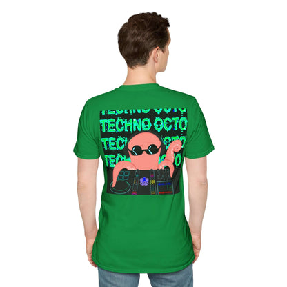 Tshirt featuring the Techno Octo design by the Octopus revolution