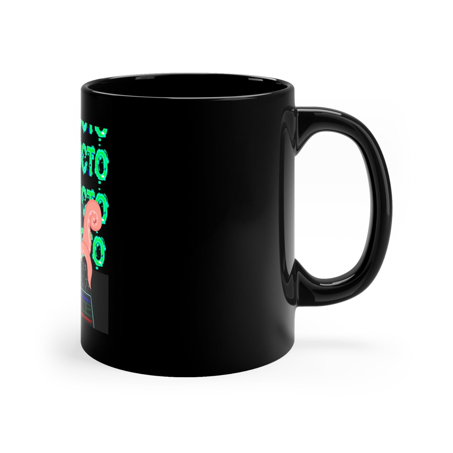 Techno Octo Solid Black Mug | Octopus Revolution