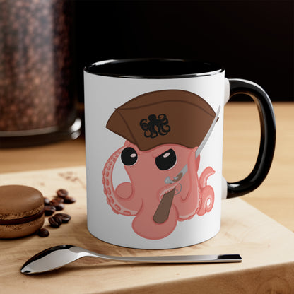 The Octopus Revolution Accent mugs. Featuring a cartoon octopus design.