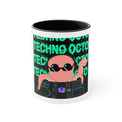 Mug featuring the Techno Octo design by the Octopus Revolution.
