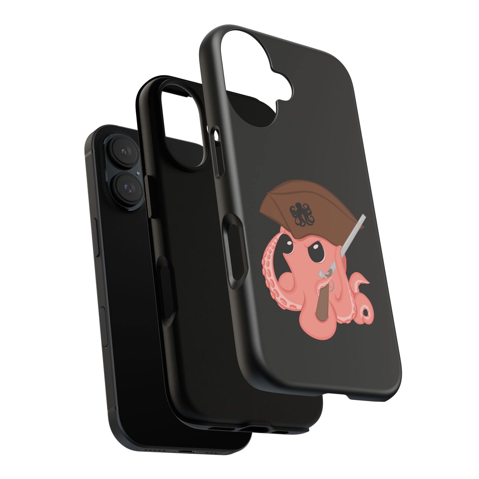 Phone case featuring a cartoon pirate themed original mascot design by the Octopus Revolution.