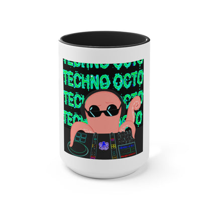 Mug featuring the Techno Octo design by the Octopus Revolution.
