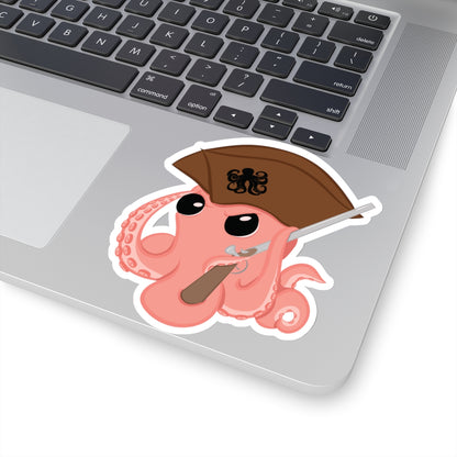 The Octopus Revolution original mascot sticker. Featuring a cartoon pirate themed design.