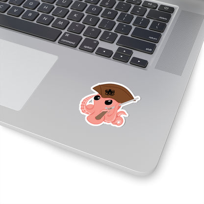 The Octopus Revolution original mascot sticker. Featuring a cartoon pirate themed design.
