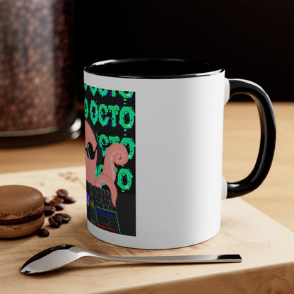 Mug featuring the Techno Octo design by the Octopus Revolution.