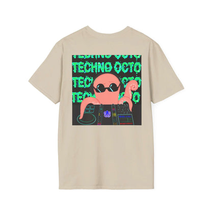 Tshirt featuring the Techno Octo design by the Octopus revolution