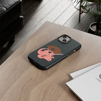 Phone case featuring a cartoon pirate themed original mascot design by the Octopus Revolution.