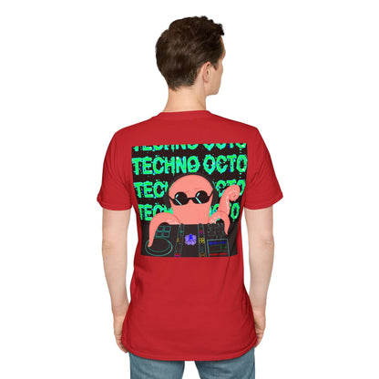 Tshirt featuring the Techno Octo design by the Octopus revolution