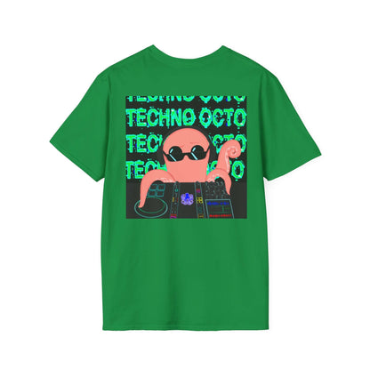 Tshirt featuring the Techno Octo design by the Octopus revolution
