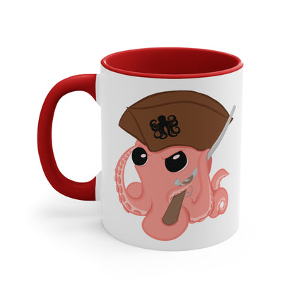 The Octopus Revolution Accent mugs. Featuring a cartoon octopus design.