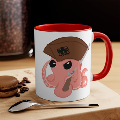 The Octopus Revolution Accent mugs. Featuring a cartoon octopus design.